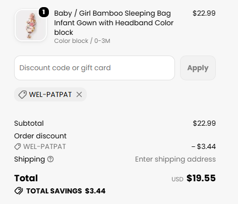 PatPat code verified screenshot
