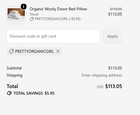 Holy Lamb Organics code verified screenshot