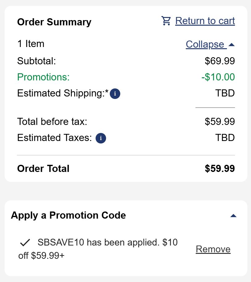 Shari's Berries code verified screenshot