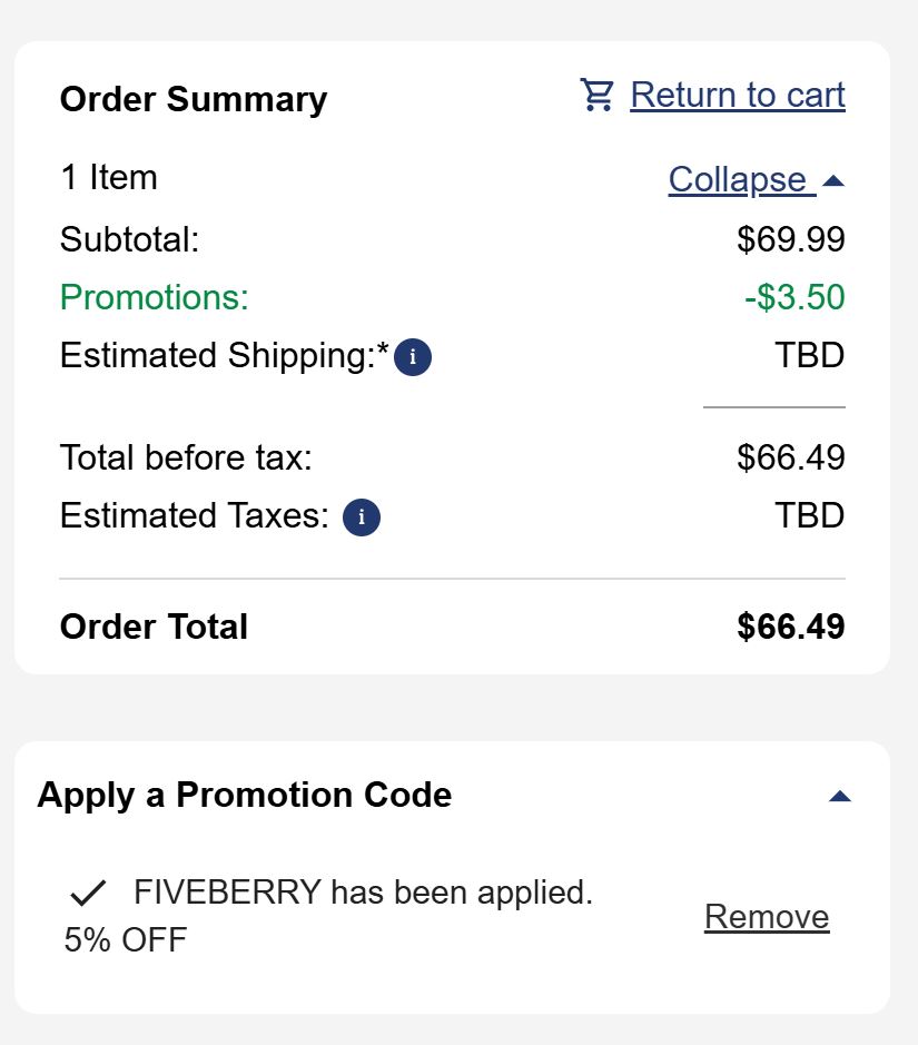 Shari's Berries code verified screenshot
