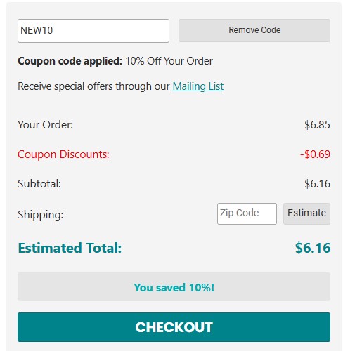 Online Fabric Store code verified screenshot