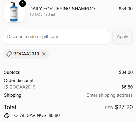 Baxter of California code verified screenshot