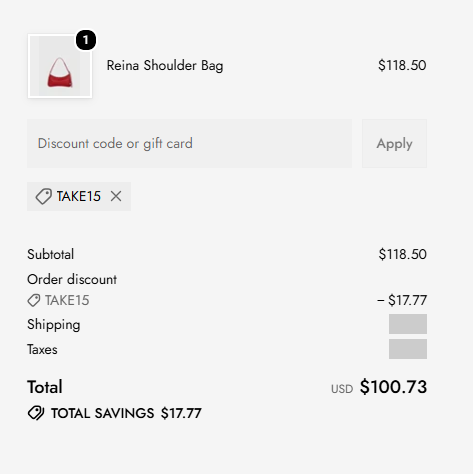 Rebecca Minkoff code verified screenshot
