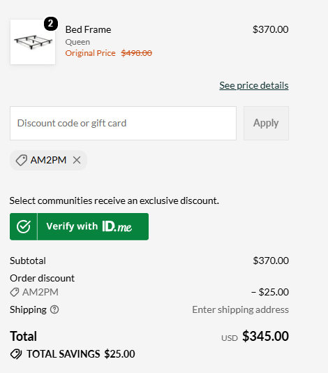 Leesa code verified screenshot