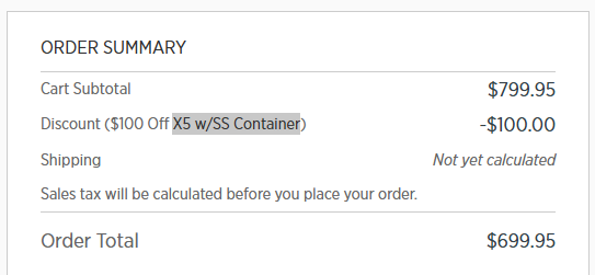 Vitamix code verified screenshot