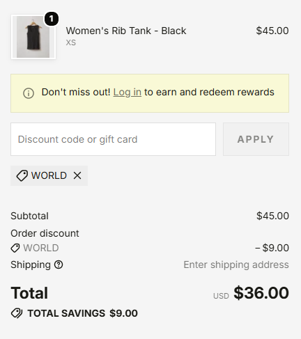 American Giant code verified screenshot