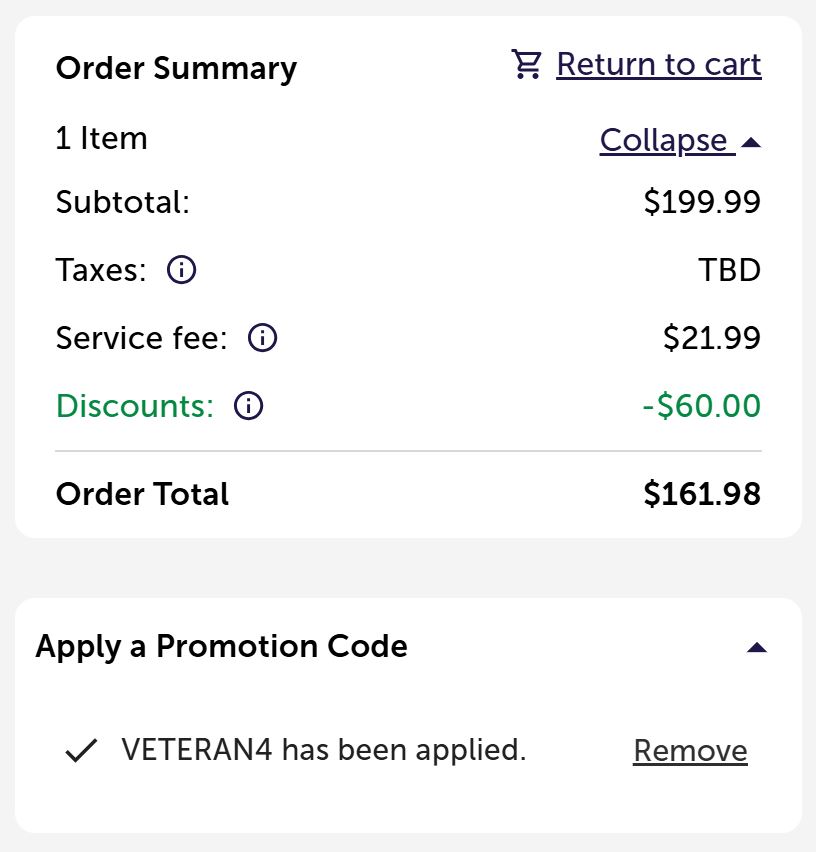 1800Flowers code verified screenshot