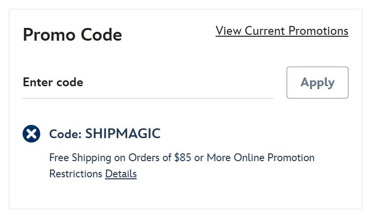 Disney Store code verified screenshot