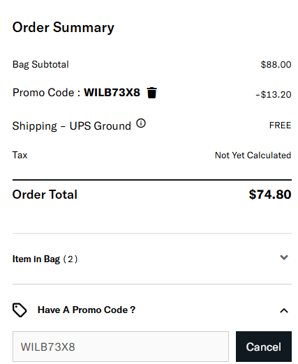 Wilson code verified screenshot