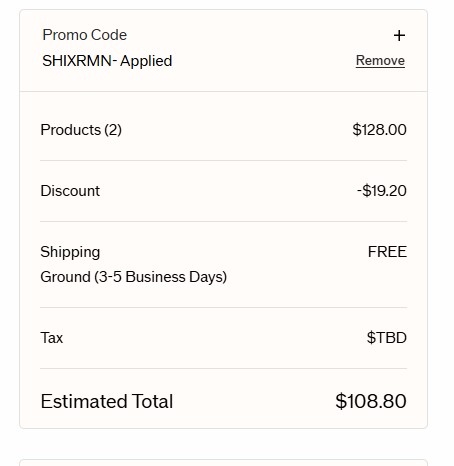Shiseido code verified screenshot
