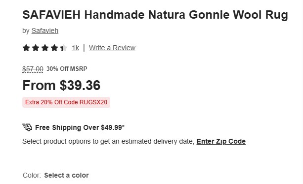 Overstock.com code verified screenshot