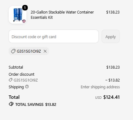 The Ready Store code verified screenshot