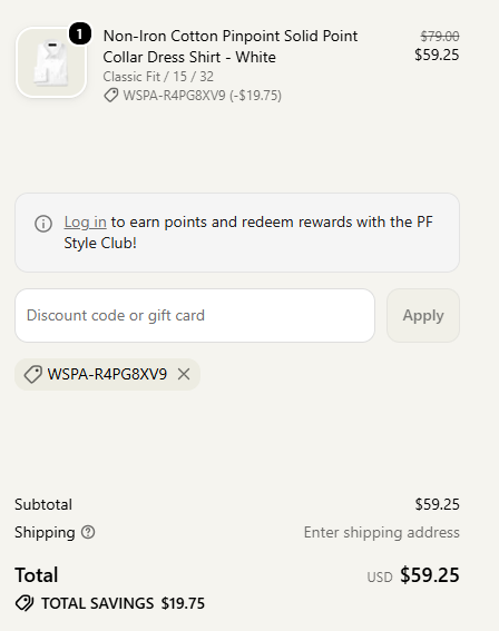 Paul Fredrick code verified screenshot