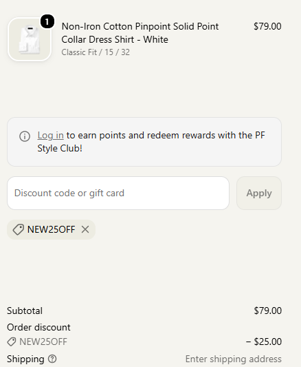 Paul Fredrick code verified screenshot