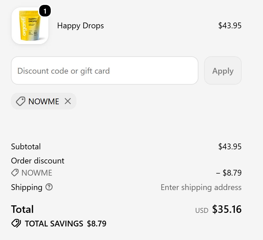 Organifi code verified screenshot