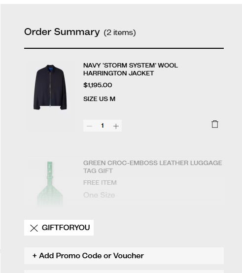Paul Smith code verified screenshot