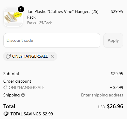 Only Hangers code verified screenshot