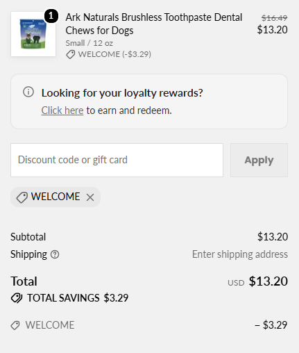 Only Natural Pet code verified screenshot