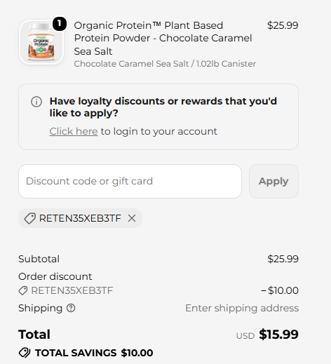Orgain code verified screenshot