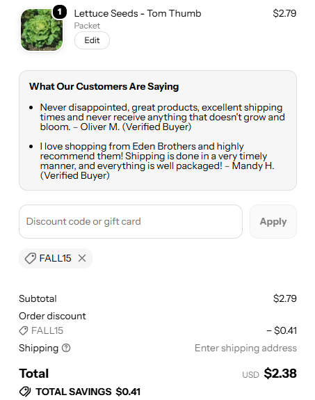 Eden Brothers code verified screenshot