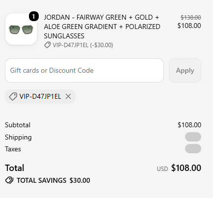 Diff Eyewear code verified screenshot