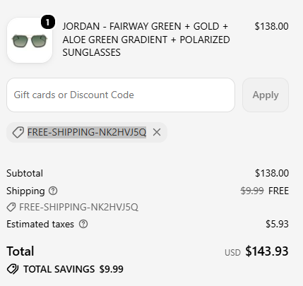 Diff Eyewear code verified screenshot