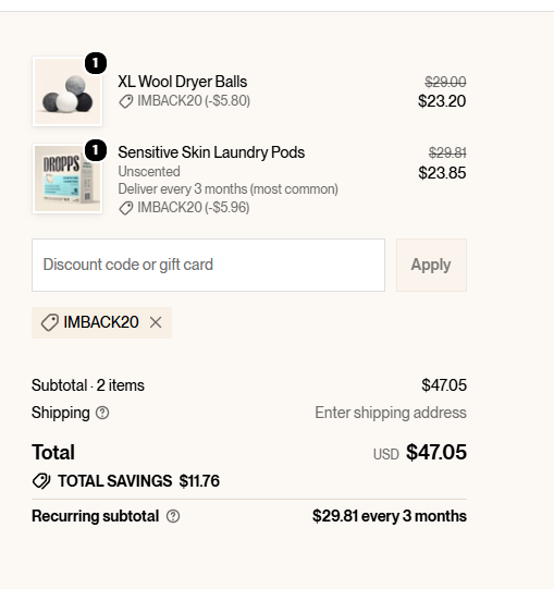 Dropps code verified screenshot
