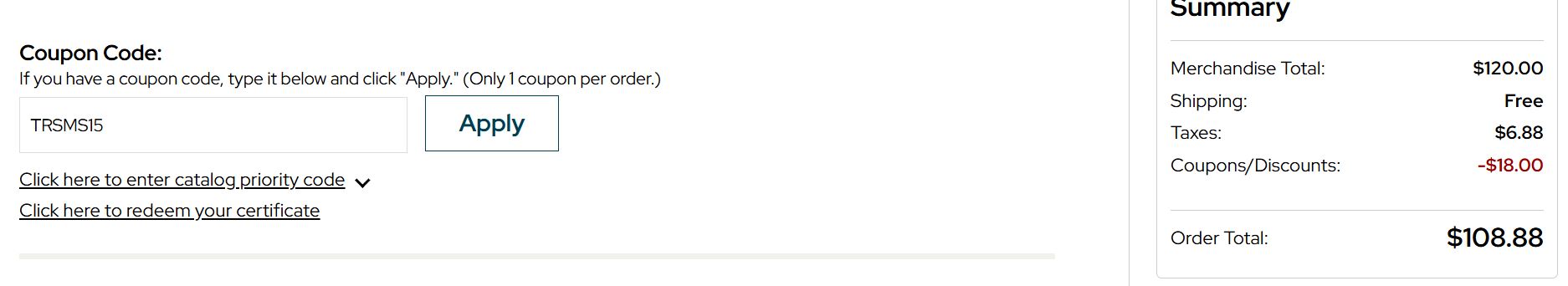 Things Remembered code verified screenshot