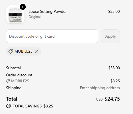 Dermablend code verified screenshot