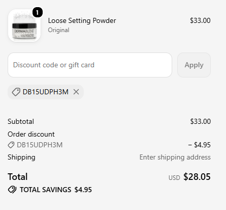Dermablend code verified screenshot
