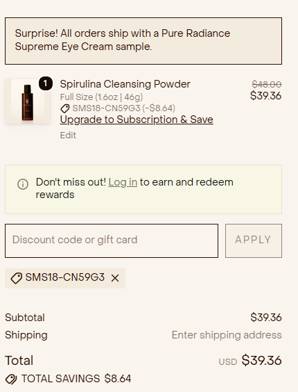 True Botanicals code verified screenshot