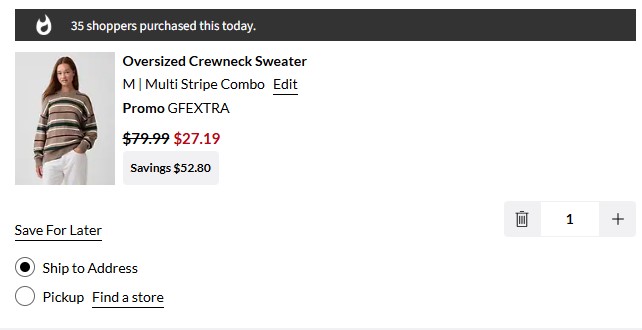 Gap Factory code verified screenshot