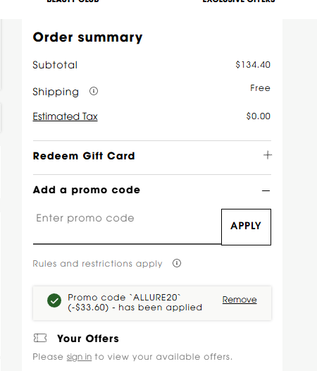 YSL Beauty code verified screenshot
