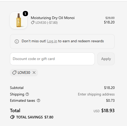 Yves Rocher code verified screenshot