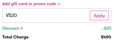 Vivid Seats code verified screenshot